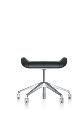 This image displays a 3D model of the no back version of the Silver office chair rendering