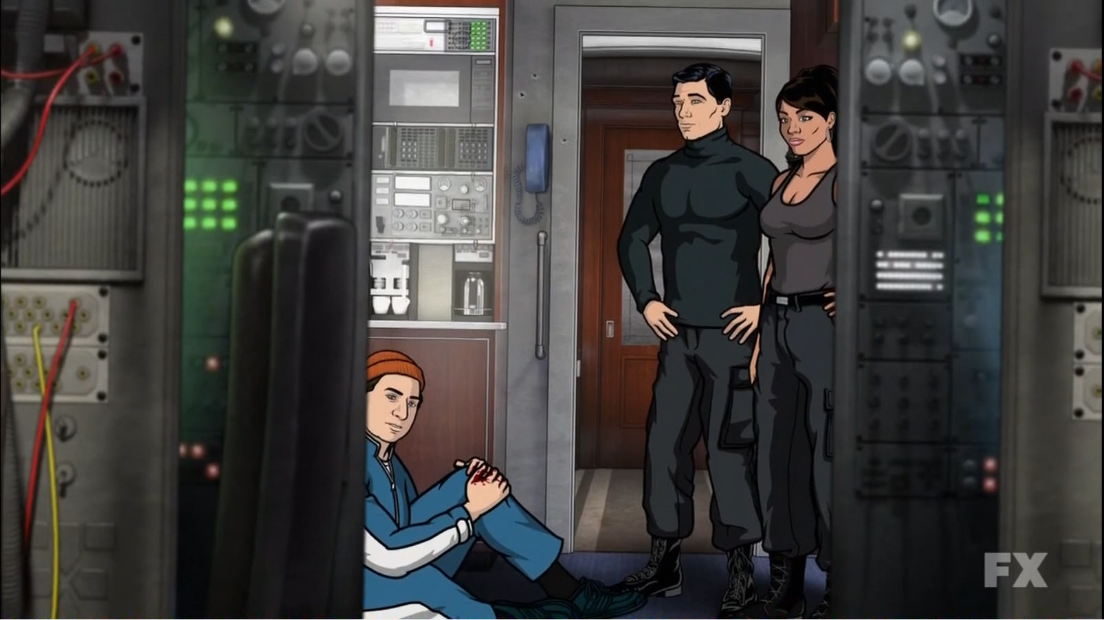 One of the more technical animation backgrounds from Archer - a submarine interior.