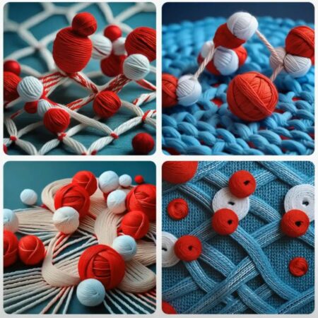 Adobe Firefly ai generated abstract chemistry yarn art